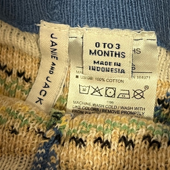 Janie and Jack Blue Knit Baby Pants with Dog Pattern 0-3 months - Picture 3 of 4